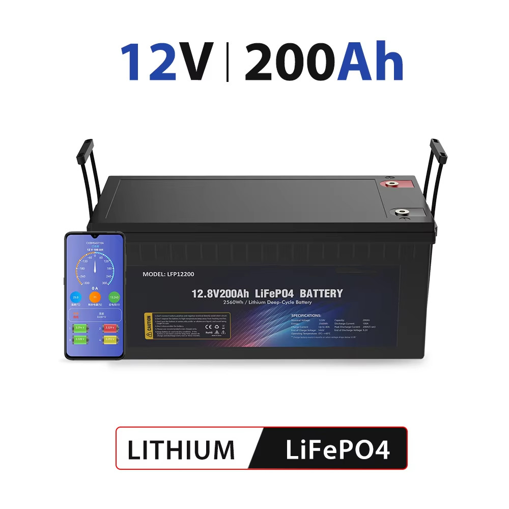 200AH 12V Lithium Rv Battery LiFePO4 Energy Storage For Mobile Camper